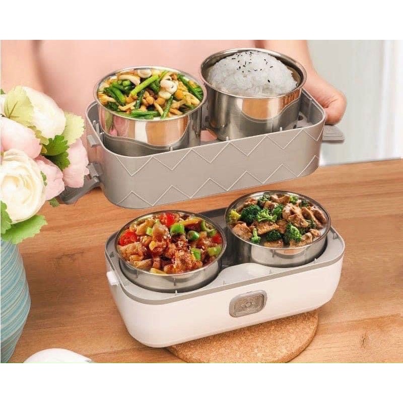 CẶP LỒNG Ủ CƠM 4 NGĂN INOX CẮM ĐIỆN