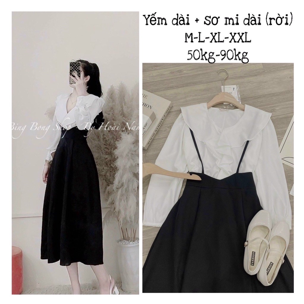 Set đầm yếm dài bigsize 55-90kg