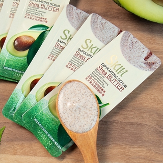 Tẩy tế bào chết Shea Butter Scrub 3g cho Mặt và Cơ thể Làm sạch lỗ chân lông Bùn Cutin