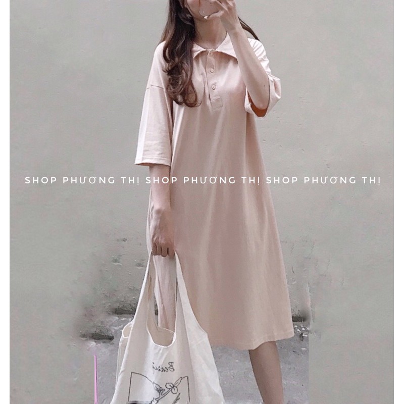 Váy polo dài dáng suông - Đầm polo ulzzang (hình thật/video) | BigBuy360 - bigbuy360.vn