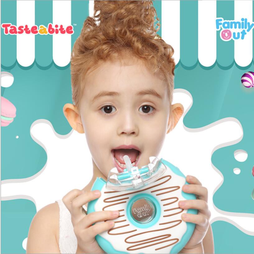 Mới Bình Nước Hình Bánh donut 350ml Có Ống Hút Tiện Dụng