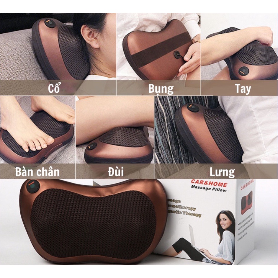 Gối Massage Hồng Ngoại 8 Bi Cao Cấp, Massage Cổ Vai Gáy 2 Chiều Thư Giãn Sâu, Giảm Căn Thẳng Mệt Mỏi, BH 3 Tháng