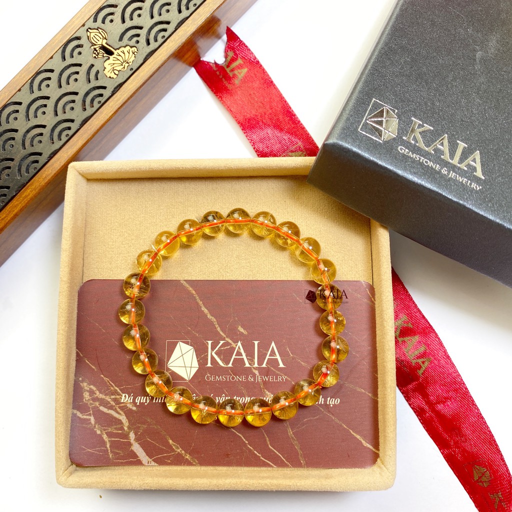 Vòng tay thạch anh cho người mệnh kim và mệnh thổ7 li - KAIA