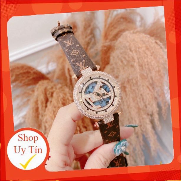 Đồng hồ LV  nữ dây da ko rỉ mặt xoay cao câp bền đẹp siêu hot, chống nước , bảo hành 12 tháng