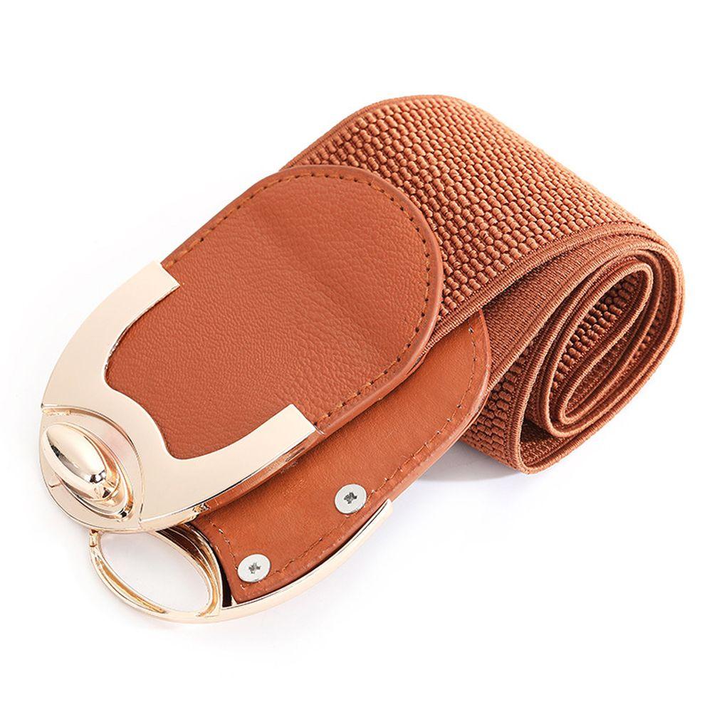 Thắt Lưng Co Giãn Khóa Kim Loại Bản Rộng Trang Trí Đầm Jean Thanh Lịch Cho Bạn Gái