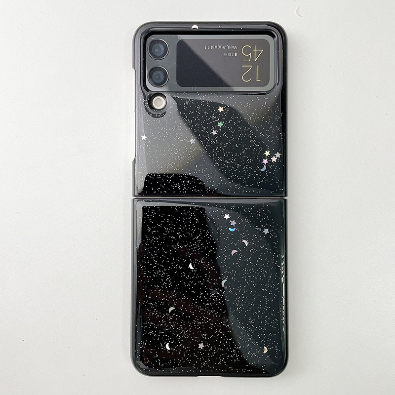 Ốp Điện Thoại Silicon Mềm Trang Trí Kim Tuyến Hình Ngôi Sao Mặt Trăng Cho Samsung Galaxy Z Flip4 Flip3 5G Z Flip 4 3