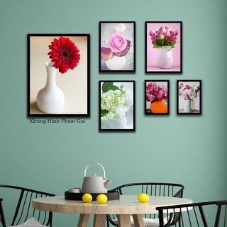Bộ 6 Khung ảnh treo tường tặng Sơ đồ treo khung và đinh treo tranh chuyên dụng PGC4 Khung Hình Phạm Gia