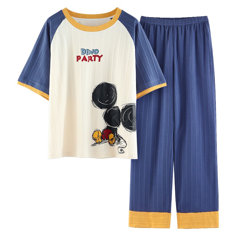 Đồ Bộ Mặc Nhà Quần Dài  - Bộ Ngủ Mặc Nhà Quần Dài Áo Cộc Form Rộng Dễ Thương Guu DN25 | BigBuy360 - bigbuy360.vn