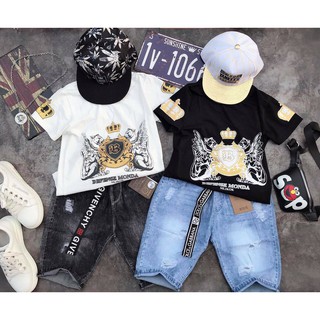 Set áo thun quần jean bé trai