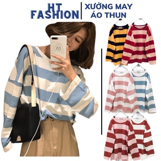 ÁO THUN TAY DÀI SỌC FORM RỘNG CỰC XINH NHIỀU MÀU