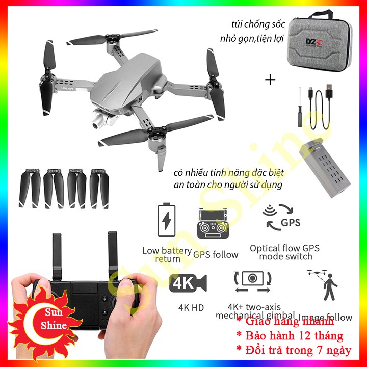 Flycam Giá Rẻ LYZRC L106 Pro 2021 Máy Bay Camera Drone 4K - Gimbal 2 Trục - Động Cơ Không Chổi Than