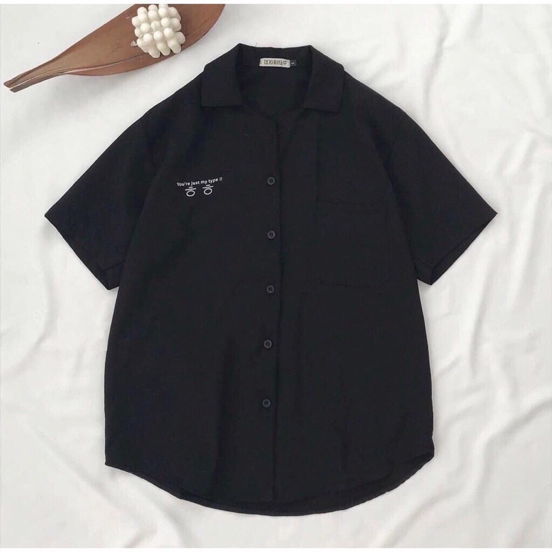 Áo Sơ Mi Chữ Hàn Dáng Rộng Kiểu Dáng Unisex Nam Nữ Mặc Đôi Nhóm Đi Học Đi Chơi Cá Tính Ulzzang