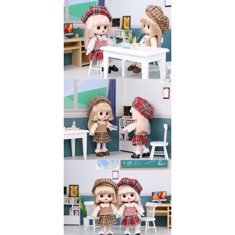 Bộ Búp Bê Barbie 14cm Phong Cách Nhật Bản Tỷ Lệ 1/12 OB11 Làm Quà Tặng Cho Bé Gái