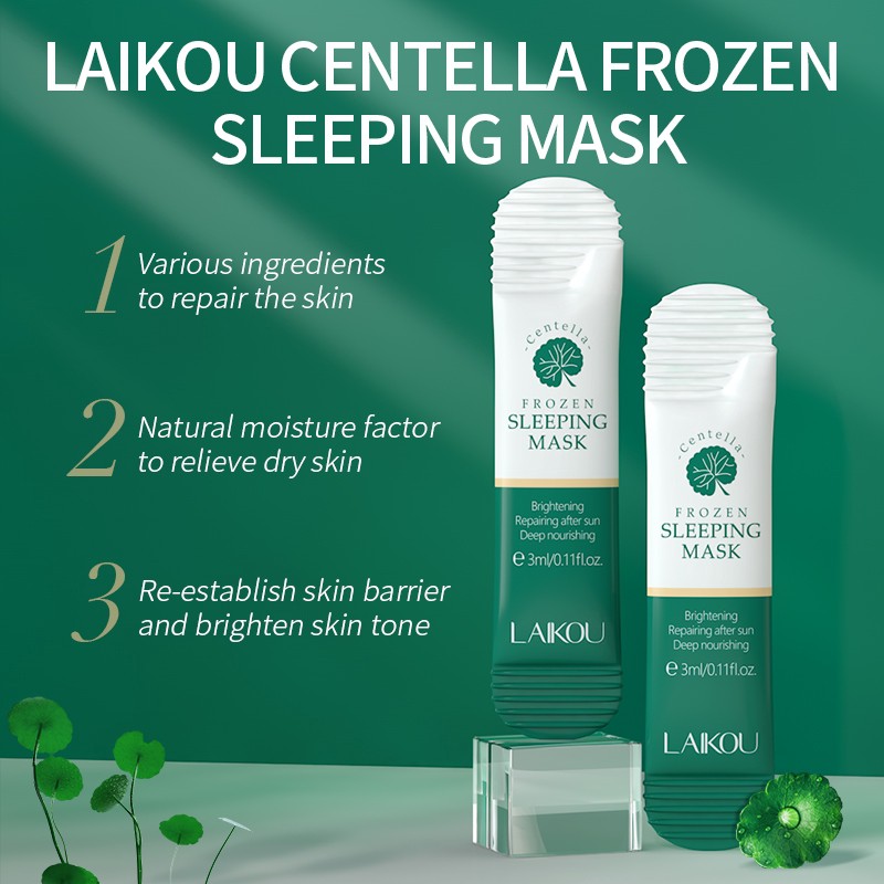 Mặt nạ ngủ Laikou Frozen Sleeping Mask chiết xuất từ rau má, gói 3ml hàng nội địa Trung