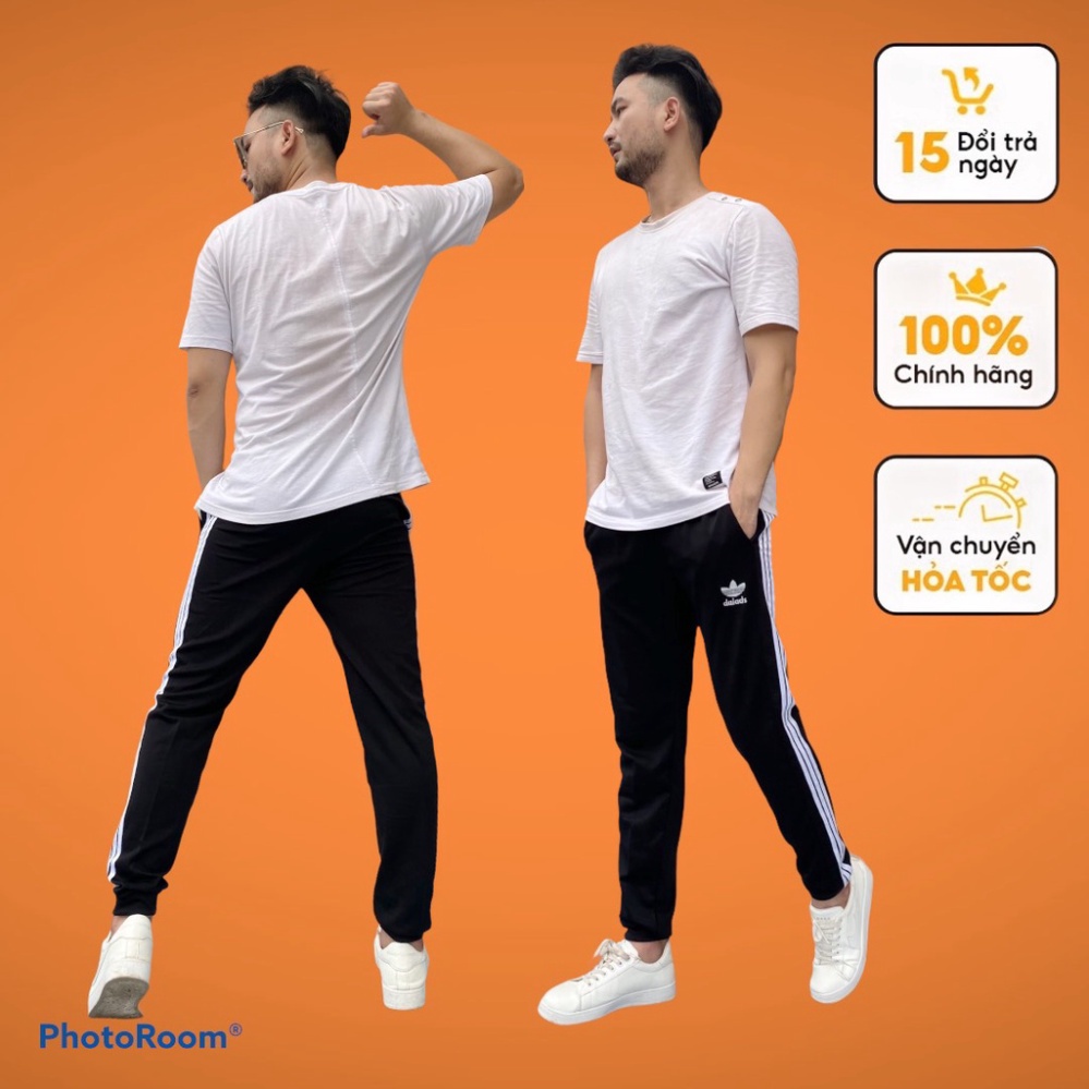 Bộ thể thao jogger 3 sọc nam nữ chất vải nỉ poly co giãn thể thao, quần sọc nam nữ