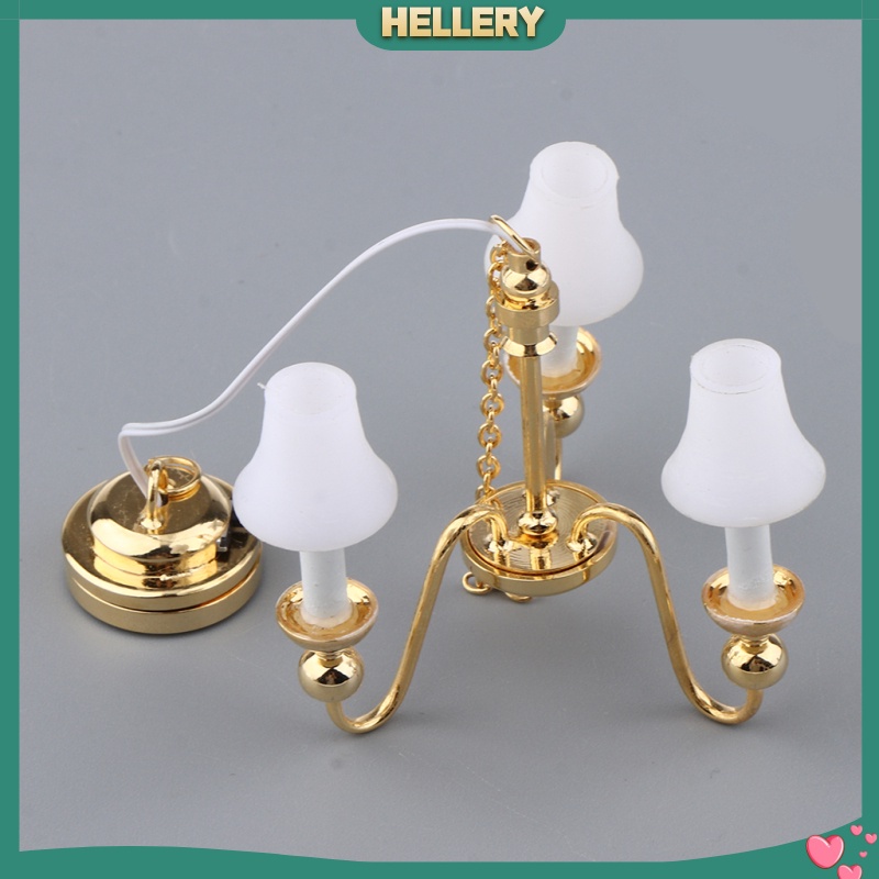 Mô Hình Đèn Trần 3-Arm Mini Tỉ Lệ 1: 12 Trang Trí Nhà Búp Bê