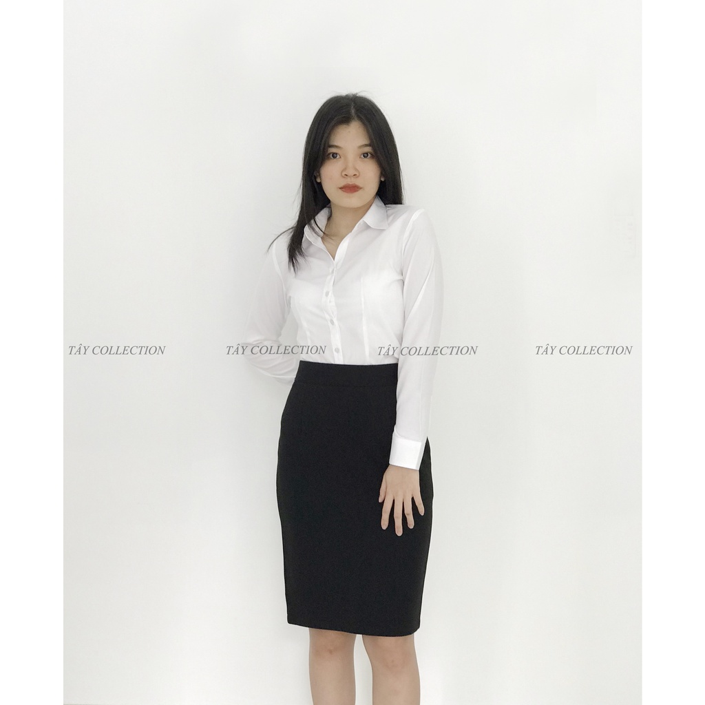 Chân Váy Công Sở Bút Chì lưng cao TÂY COLLECTION dài 55-60cm