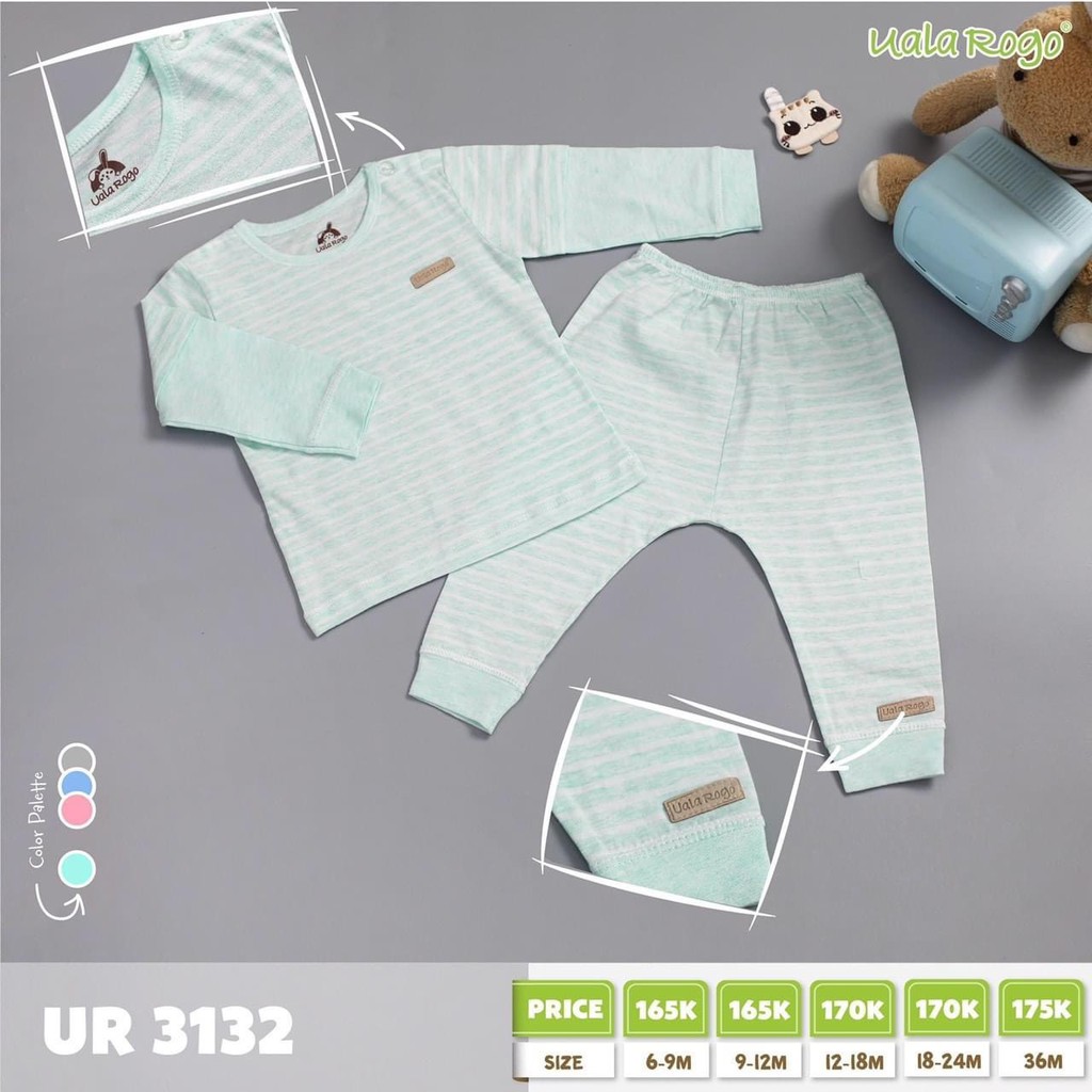 [SALE XẢ] Bộ dài tay cotton kẻ ngang Uala Rogo