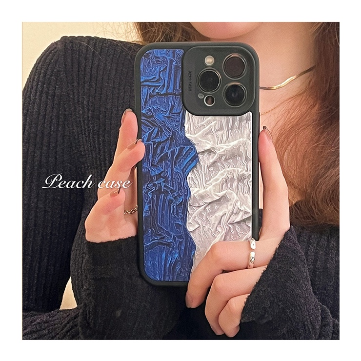 Ốp điện thoại silicon khâu hình nghệ thuật mùa thu đông dành cho iPhone 13promax 12pro 11 xsmax