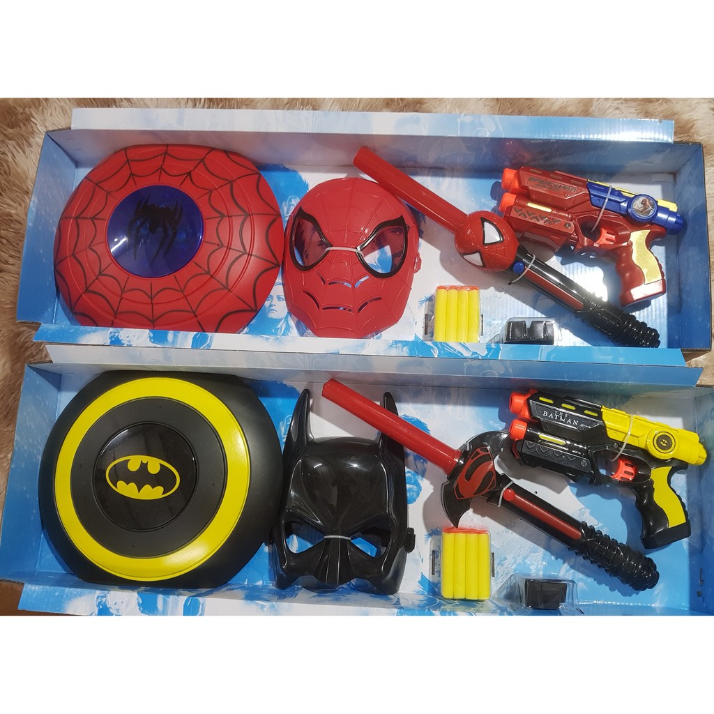 (HÀNG ĐỘC-GIÁ CỰC TỐT) Combo 4 món đồ chơi spiderman sử dụng pin phát đèn gậy kéo dài đến 68cm có độ bền cực cao