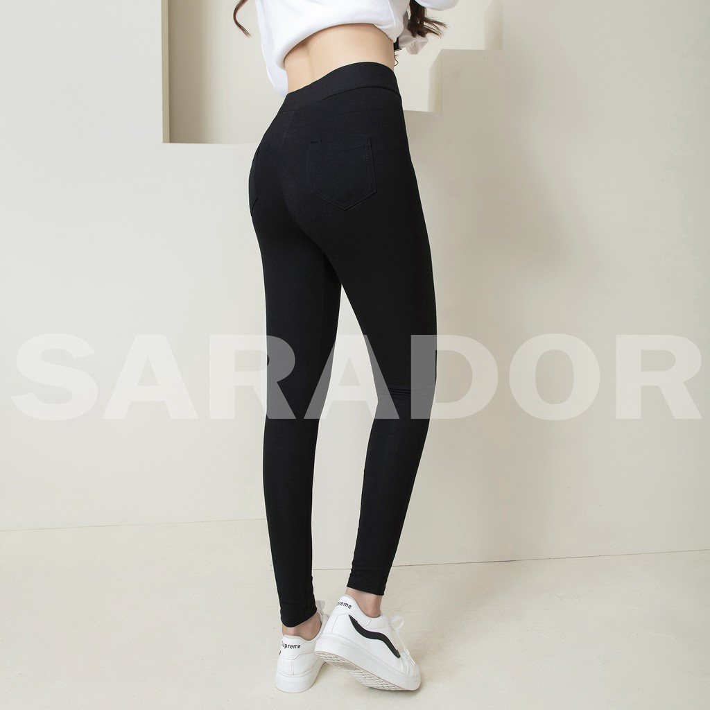 Quần Legging Nữ - Có Bigsize[Mã HVHAX12 hoàn 10% xu] Quần Legging Cạp Cao Nâng Mông Thon Dáng Hàn Quốc - Cạp Cao 5cm