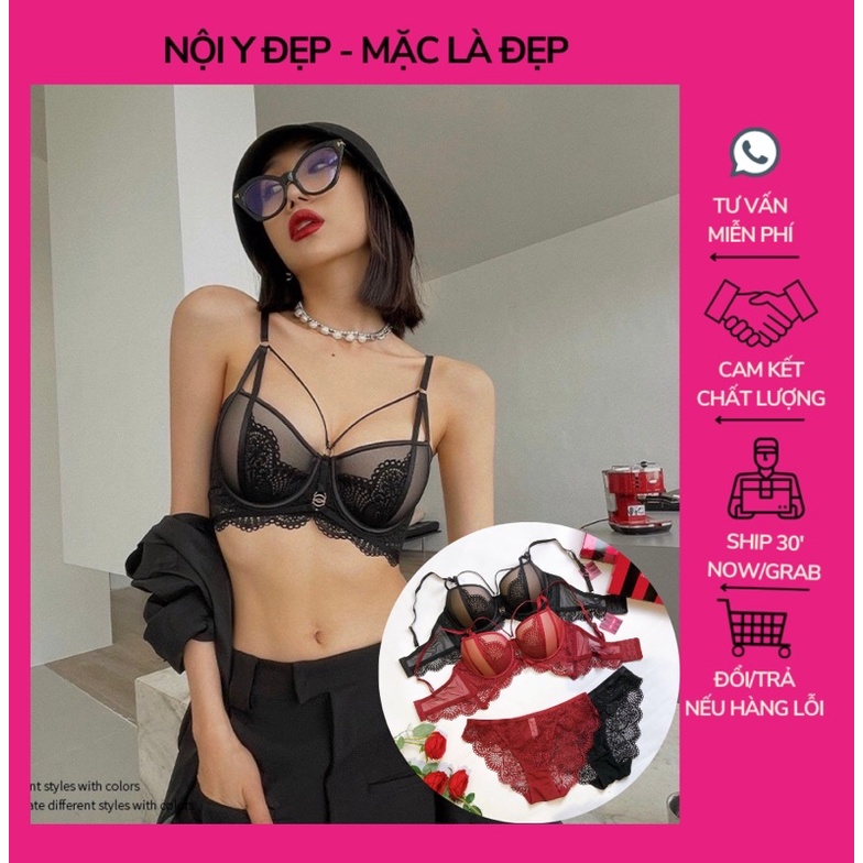Bộ lót ren dây lên có gọng mút vừa Vb240 Nội y Đẹp
