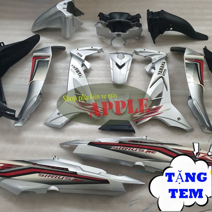 Dàn áo xe SIRIUS đời 2005 đến 2018 nhựa ABS cao cấp Màu Bạc  Củ hậu xe Sirius - SPA-DG-Si