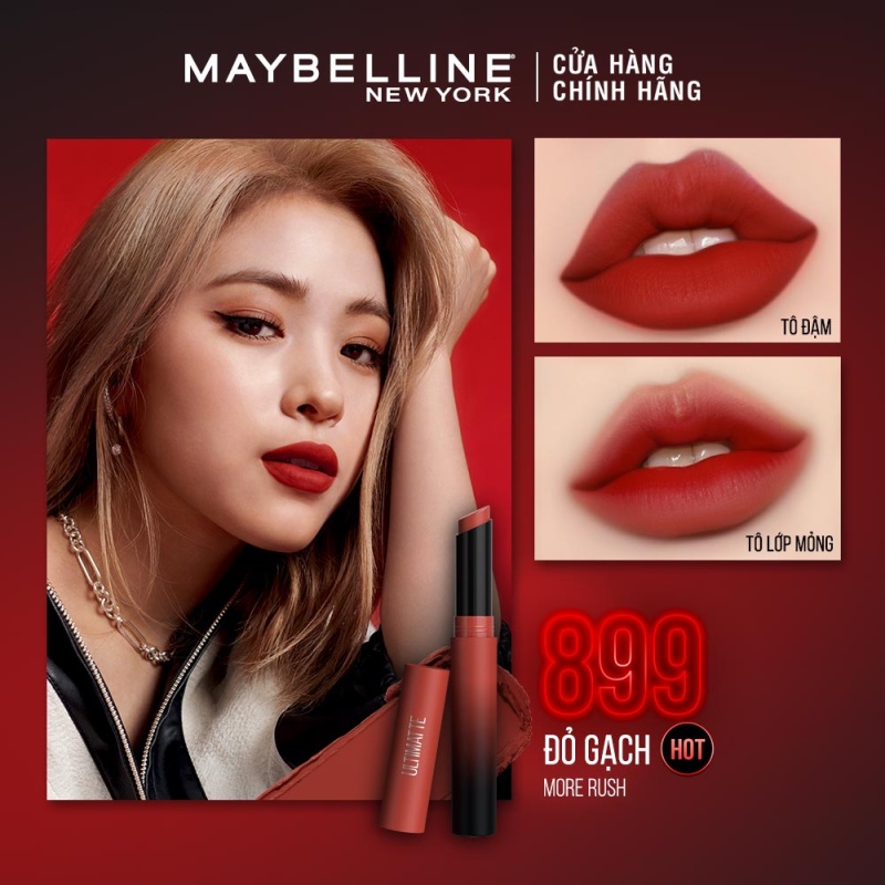 [Mã FMCGMALL giảm 8% đơn 250K] Son Lì Mịn Môi Siêu Nhẹ Cao Cấp Maybelline New York Color Sensational Ultimatte 1.7g