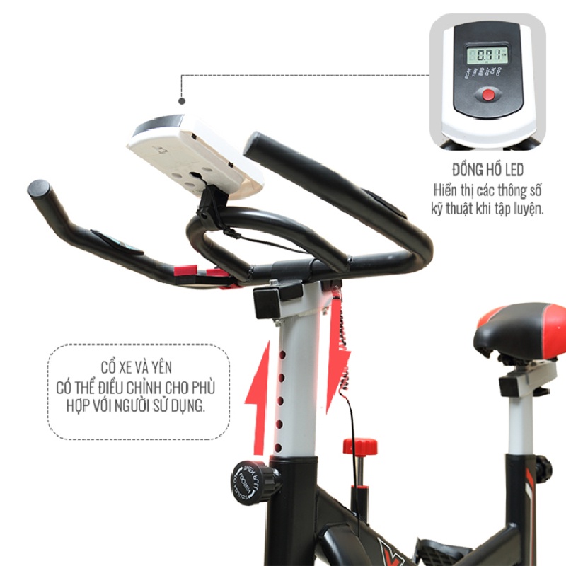 Xe đạp tập thể dục gym toshiko x8 tặng full đồ má phanh sơ cua + đo nhịp tim + đồng hồ 7 thông số +  bình nước, bh 3 năm