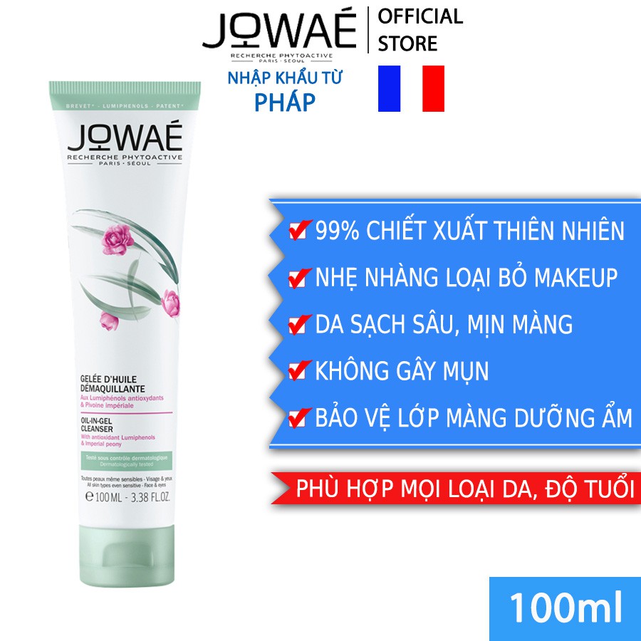 Dầu tẩy Trang Dạng Gel JOWAE 100ml Thành Phần Thiên Nhiên Sản Phẩm Cao Cấp Đến Từ Pháp