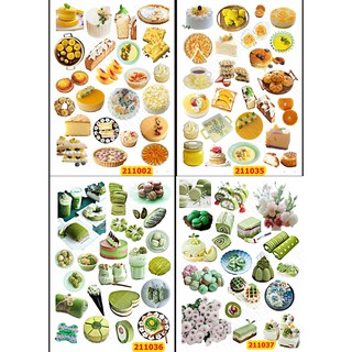 Sticker A4 [SET BÁNH NGỌT THEO TONE MÀU] Dạng Lì Trang Trí Bullet Journal Siêu Đẹp 211