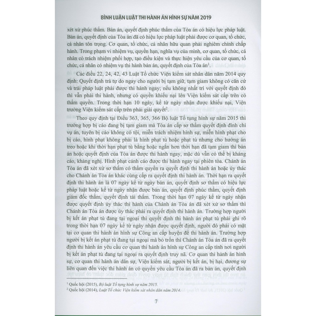 Sách - Bình Luận Luật Thi Hành Án Hình Sự Năm 2019
