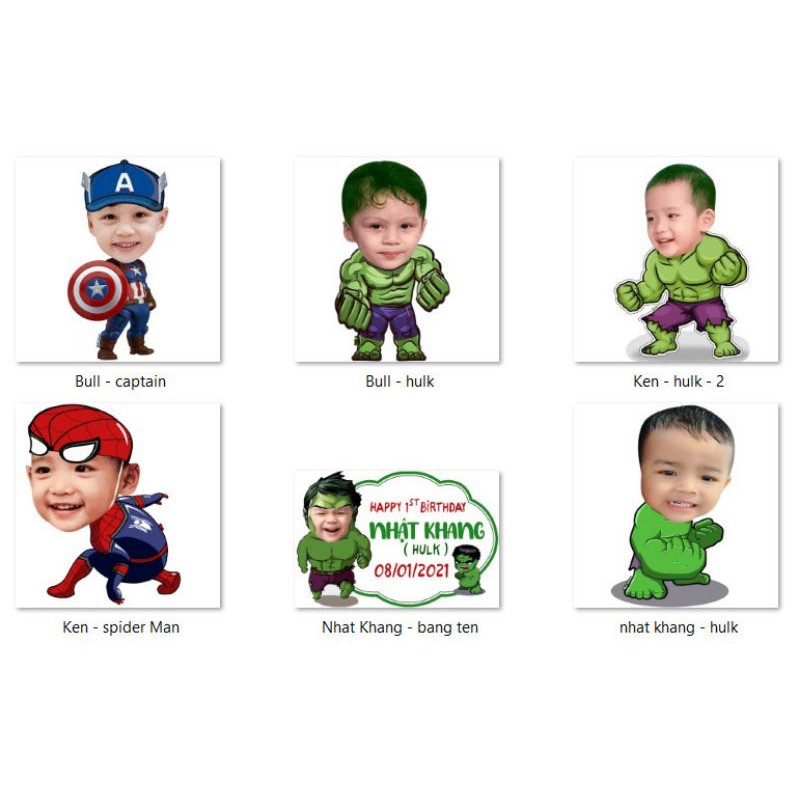 Chibi Sinh Nhật Cho Bé. Combo set Chibi Siêu Anh Hùng