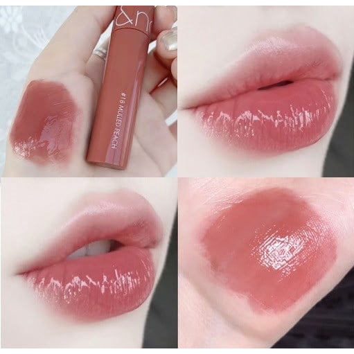 [Mẫu Mới] Son Kem Bóng Romand Màu Cam Hồng Đào Juicy Velvet Tint 18 Mulled Peach