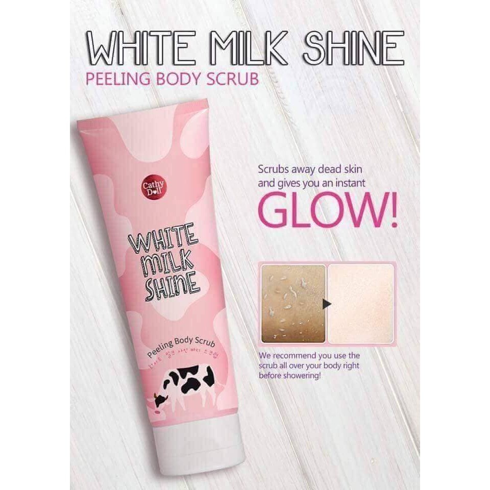 Tuýp Tẩy tế bào chết Cathy Doll White Milk Shine Peeling Body Scrub Thái Lan 320gr | BigBuy360 - bigbuy360.vn