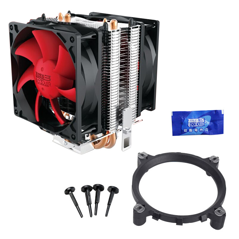 Siêu tần Ba Red Sea mini tản nhiệt CPU Fan câm 4pin nhiệt độ kiểm soát Core i3/i5 đa nền tảng 1150/1151/1155/1156/1200 M