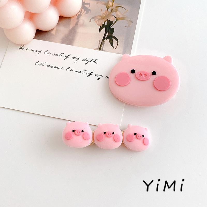 Kẹp Tóc Mái Thiết Kế Hình Chú Heo Hồng Dễ Thương