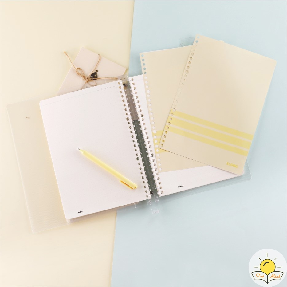 Sổ còng Caro 40 tờ B5 MS 544 Bìa trong suốt Klong, sổ bullet journal