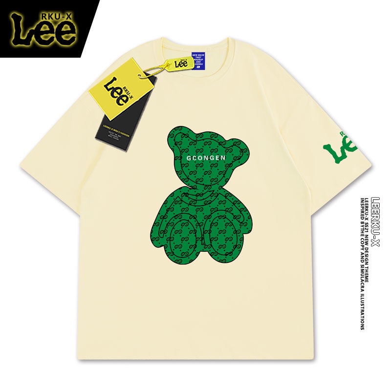Áo Thun Tay Ngắn 100% Cotton In Chữ Lee RKU Thời Trang Dành Cho Nam