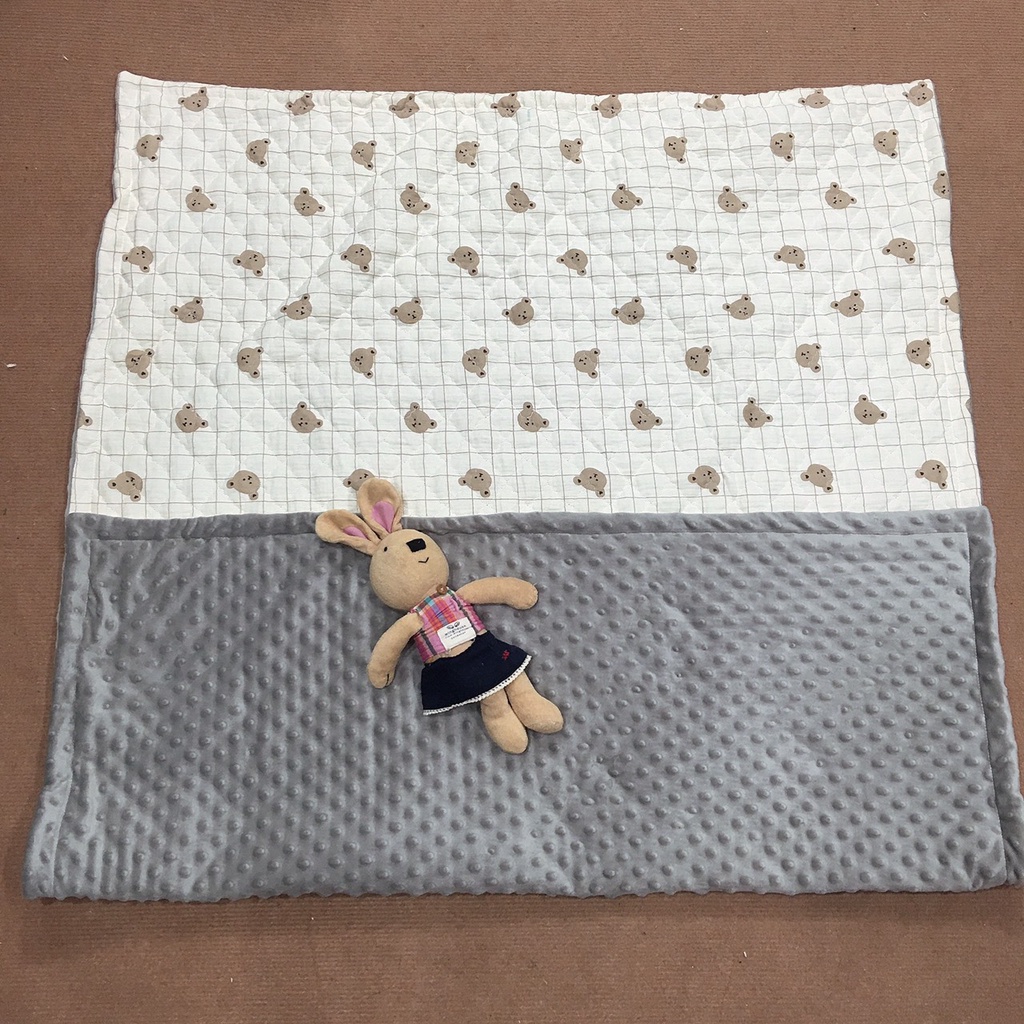 Chăn trần bông xô muslin lót nỉ nhung mềm mịn cao cấp 100x140cm