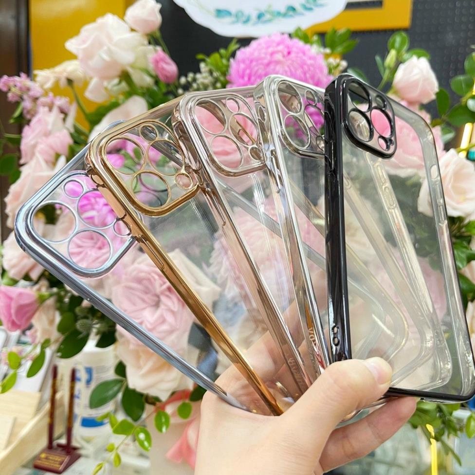 Ốp lưng Sulada trong viền màu iPhone 13, 13 Pro, 13 Pro Max Silicon trong bảo vệ camera siêu đẹp