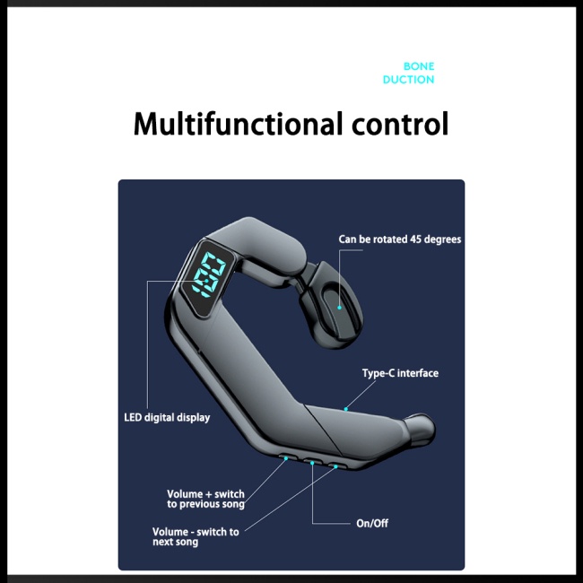 Tai nghe không dây Zevaret V19 Móc Vành Tai Có Màn Hình Hiển Thị Kỹ Thuật Số