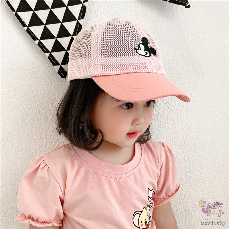Mũ Lưỡi Trai Phối Lưới Thoáng Khí Hoạ Tiết Hoạt Hình Cho Bé