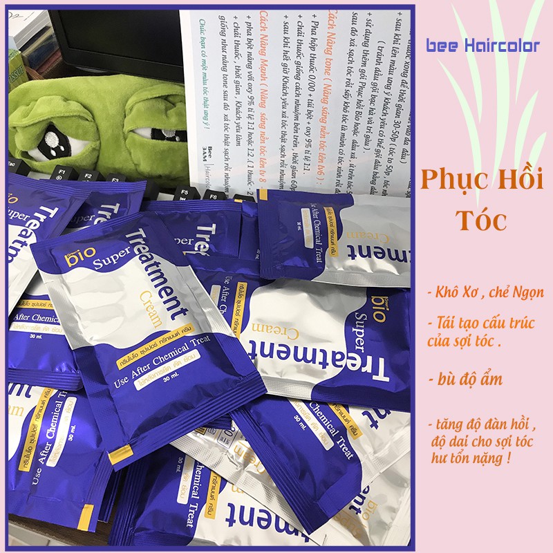 Phục Hồi Tóc Hư Tổn (Gói 30ml dùng cho 2-5 lần ủ)Giúp bù bộ ẩm , tái tạo cấu trúc của sợi tóc, tăng dộ đàn hồi cho tóc .