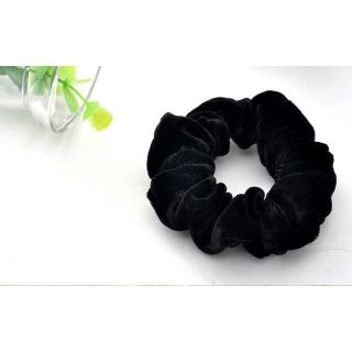 Cột tóc vải nhung Scrunchies màu đen (cở nhỏ 6-10cm)
