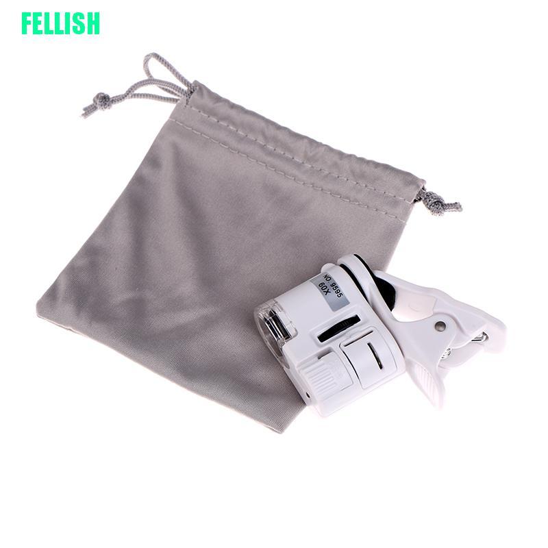 Ống Kính Hiển Vi Zoom 60x Kẹp Camera Điện Thoại Có Đèn Led Tiện Dụng