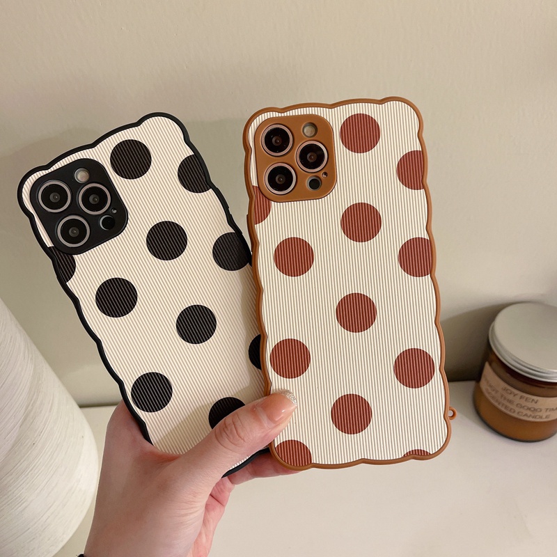 Ốp Điện Thoại Họa Tiết Chấm Bi Hình Bánh Cookie Cho iPhone 13 Pro Max 12 Pro Max 11 X XS Max Xr 7 8 Plus