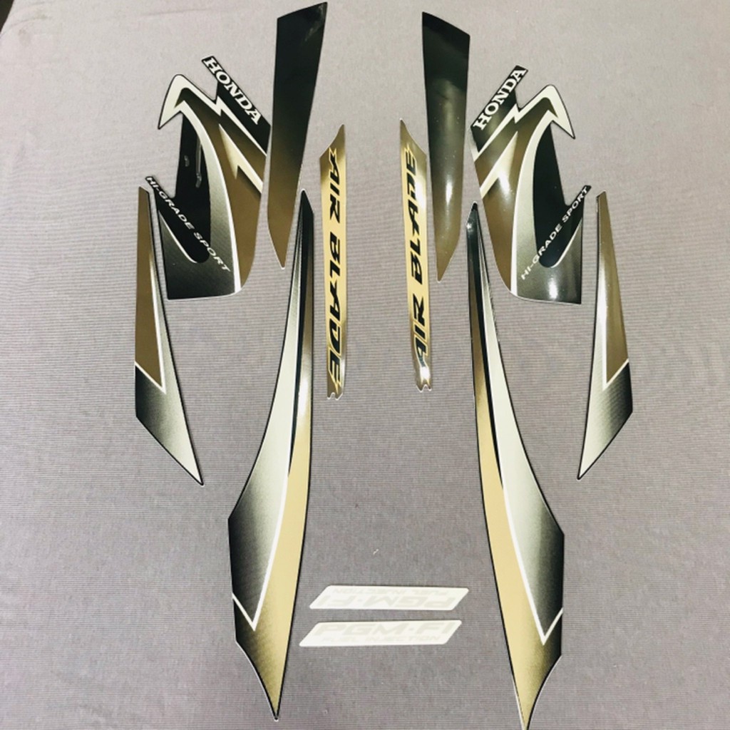 Trọn bộ tem rời dán xe máy Honda Airblade 2009 màu xám như zin