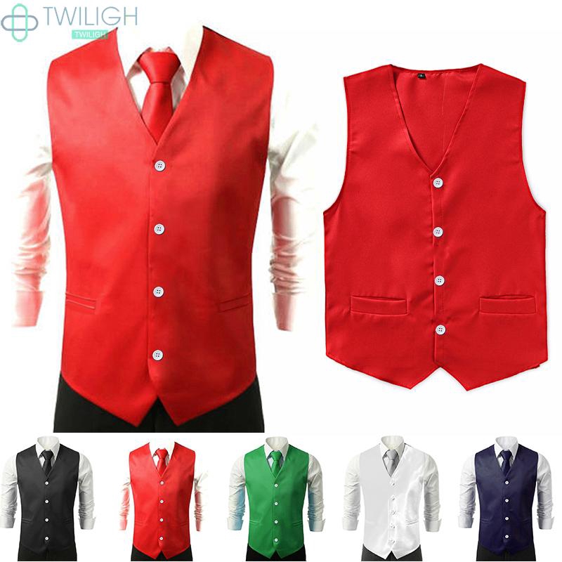 Áo vest Tuxedo nam không tay cổ chữ V lịch lãm