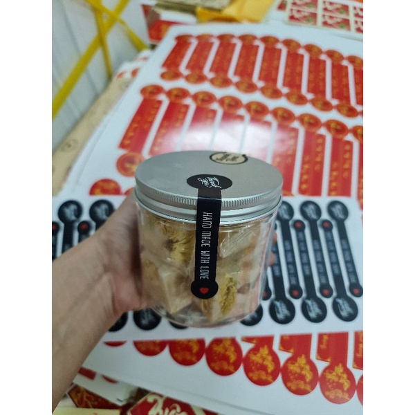 100 tem niêm phong "Thank you - Hand Made With Love" Màu Đen Sang Trọng - Nhận in nội dung theo yêu cầu